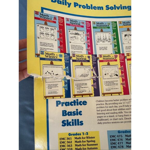 1993 Math for Spring Grades 1-2 elementary school extra large book 17x11”  90s 1 - Picture 5 of 6